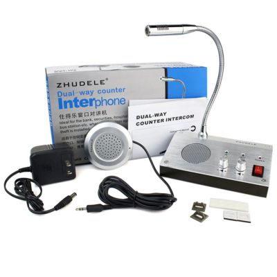 Dual-Way Talk Through Store Office Window Glass Counter Intercom Speaker System 