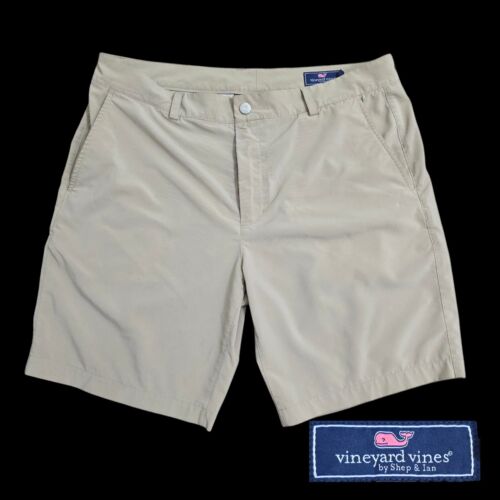 Vineyard Vines Shorts Khaki Fairway Tech Golf Chino Shorts Stretch Mens Sz 36
