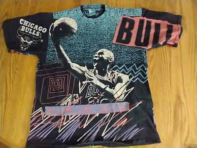 Michael Jordan Magic Johnson T-Shirt Size XL All Over Print 90s