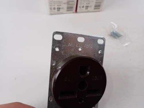 Cooper Flush Receptacle 1234-Box 2-Pole 3-Wire Grounding 30A-250V 6-30R 4 each - Picture 3 of 7
