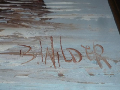 PINTURA AL ÓLEO ENMARCADA ORIGINAL BILLY WILDER BARCO FANTASMA NÁUTICO FIRMADO SELLO DE AUTENTICIDAD - Imagen 3 de 8