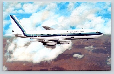 Eastern Airlines Boeing 720 - in flight in Florida 1961 scene Airplane Postcard