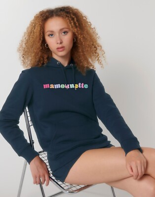 Sweatshirt Kapuzenpulli Frau Benutzerdefiniert Gedruckt IN France. Farbe Navy