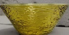 Vintage Anchor Hocking 11in Salad Bowl Chip Dip  Amber Gold Glass Soreno