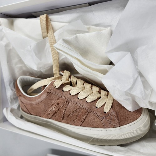 Moncler Monaco 2 Low Top Sneakers Womens 35.5/5.5US Light Pink Round Toe Lace Up - Picture 17 of 19