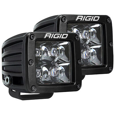 #ad Rigid 202213BLK D Series PRO Spot White Square LED Lights Pair Kit Set Aluminum $258.99