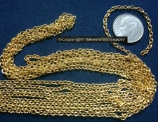 JEWELRY CHAIN 6 ft 3x2mm Yellow gold pl chain fine strong 12 links in PCH002B