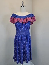 Lilly Pulitzer Womens Dress Large Kalama Off The Shoulder Smocked Soft Jersey