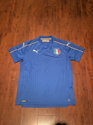 Puma Italy 2016 2017 Italia Home Football Jersey Soccer Men's Medium Blue