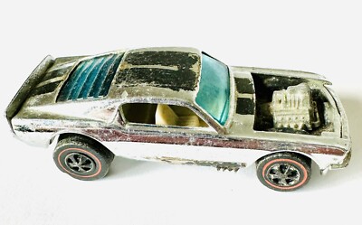 Hot Wheels Redline 1970 Boss Hoss Silver Special Club Car Chrome Mustang Ford