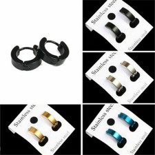 Fashion Women's Men's Stainless Steel Hoop Loop Huggie Ear Stud Earrings Punk