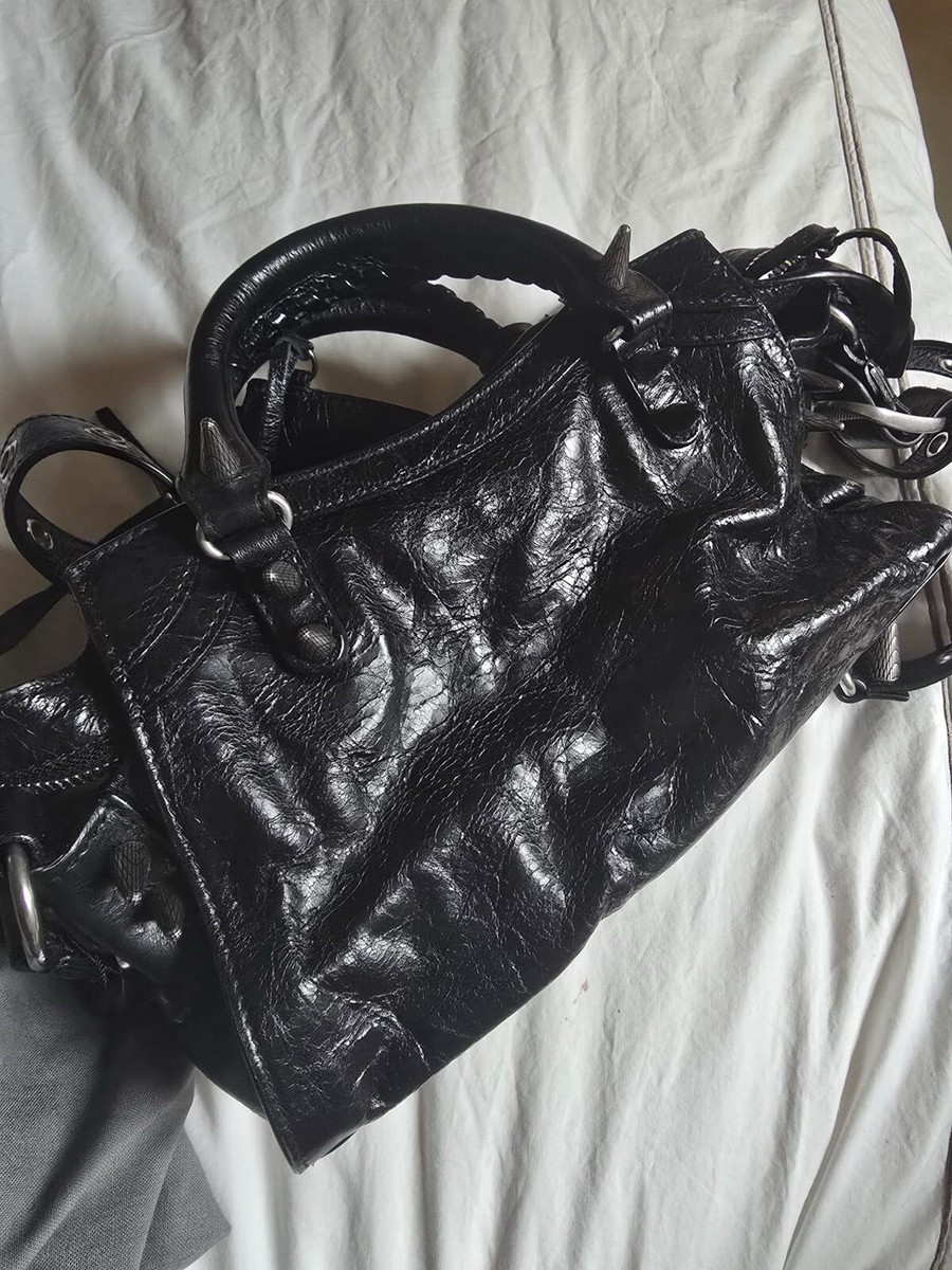 BALENCIAGA XS Neo Cagole Black Leather Shoulder Bag New | eBay