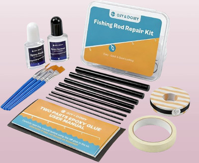 Complete Fishing Rod Repair Kit with Epoxy and Carbon Fiber Sticks