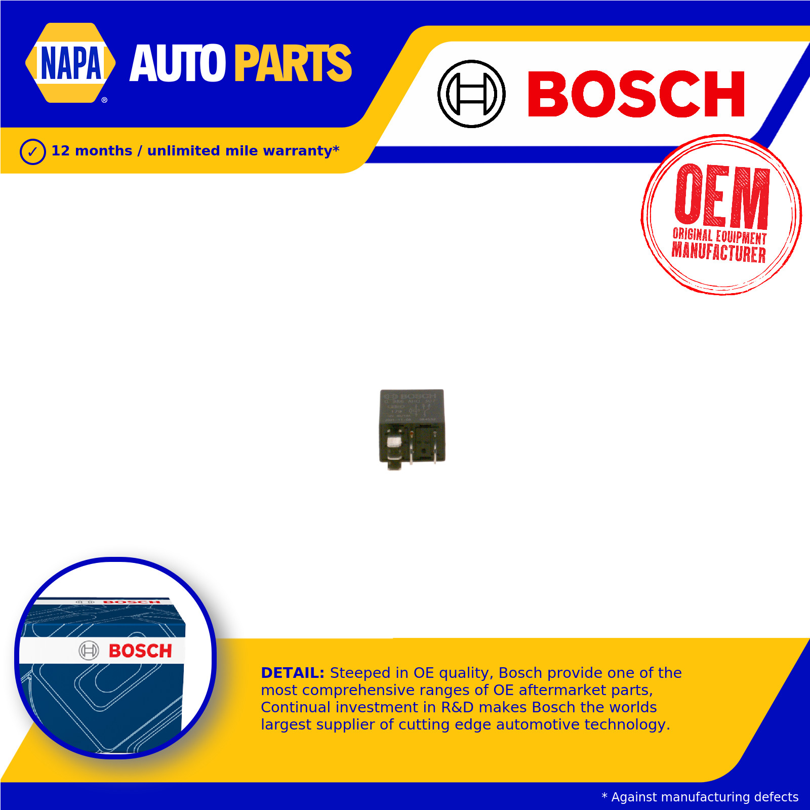 Relay 0986AH0307 Bosch 8973092920 9008087020 9008987009 9098704004 952302P040