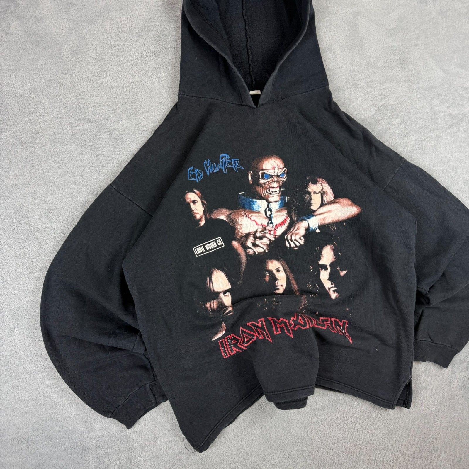 Vintage Iron Maiden 1999 Give Me Ed 'Til I'm Dead' Black Tour Large Hoodie image 2