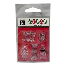 Christmas Studio G Clear Stamps Love & Joy Tree Stocking Coca Warm Wishes NEW