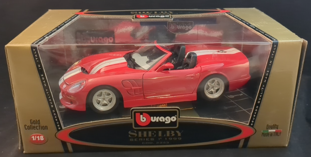 希少burago シェルビーシリーズ1 (1999) 1/18 1/18 Diecast Bburago Gold Collection 1999 Shelby Series 1, Red