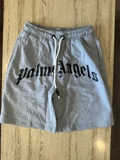 Palm Angels Large Logo Shorts Grey Size X-L