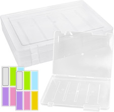 4 Pack A4 Storage Box, Plastic A4 Paper Storage Boxes with Lids & Buckles, Po...