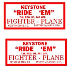water slide door  decals for Keystone ride on FIGHTER  AIRPLANE