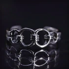Size 2, vintage sterling silver 925 handmade chain link open ring
