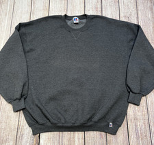 VINTAGE Russell Athletic Sweatshirt Mens XXL 2XL Charcoal Grey Crew Neck Sweater