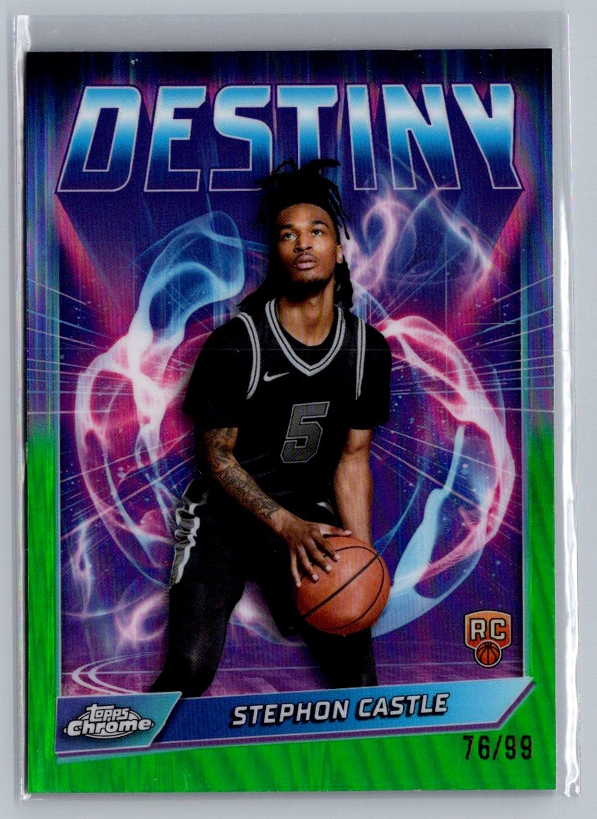 2024-25 Topps Chrome #D-3 Stephon Castle Destiny Green Refractor #/99