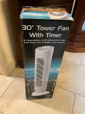 Tower Fan, Air Cooling, Free Standing, 3 Speed Oscillating Quiet Fan, 30" Inch