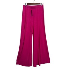 Lulus NWT Size Medium Hot Pink Wide Leg Pull On Pants Boho Beach Casual Stretch