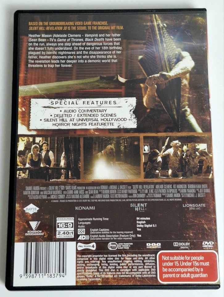 Silent Hill Revelation | DVD | Horror Thriller | Region 4 Free Post - image 2 of 3
