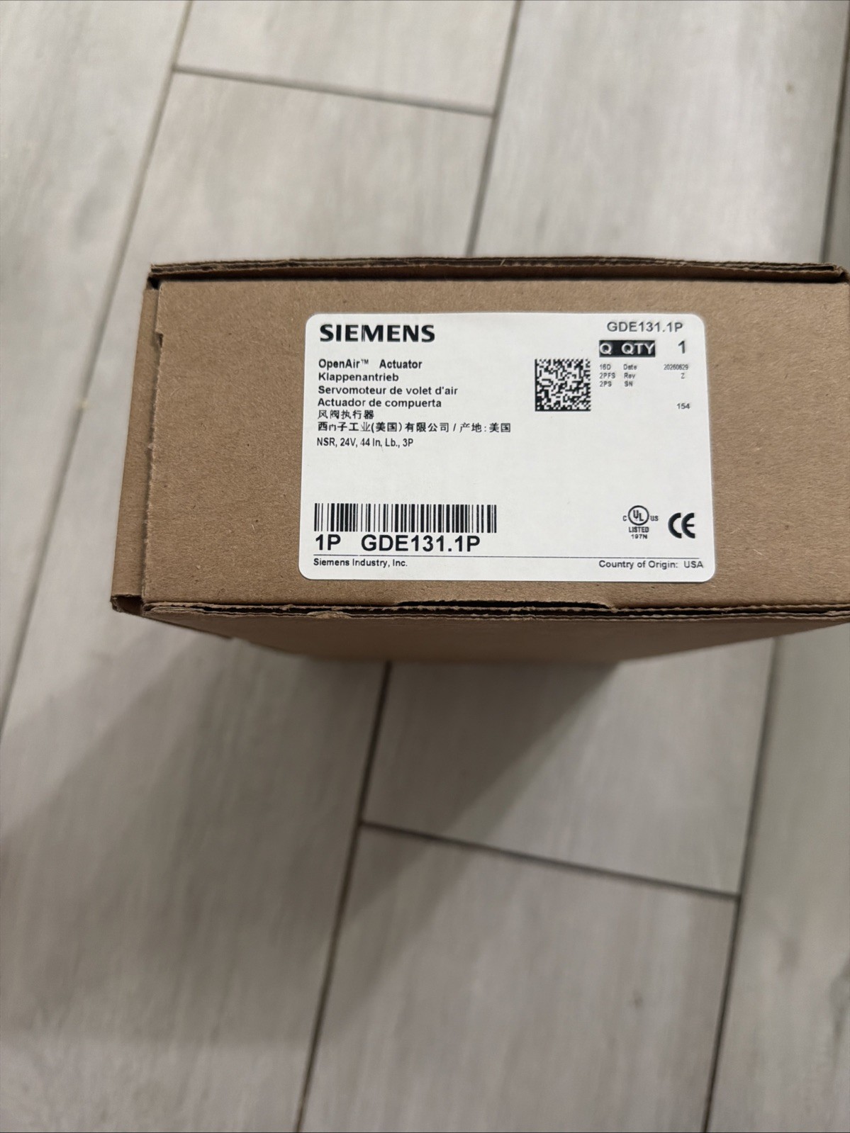 *NEW* Siemens GDE131.1P OpenAIr Actuator