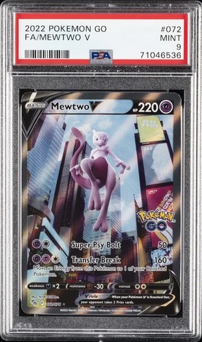 2022 POKEMON GO #072 FULL ART/MEWTWO V PSA 9