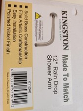 Kingston 12" Rain Drop Shower Arm. Polished Nickel NIB