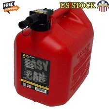 5 Gallon Portable Fuel Container No-Spill Auto-Stop Nozzle Safety Design Red New