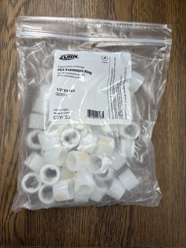 (50 PACK) ZURN PEX EXPANSION RINGS 1/2" PEX EXPANSION RINGS HALF INCH QER3X