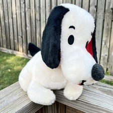 Vintage Knickerbocker 1970s Animals of Distinction Black White Dog Plush