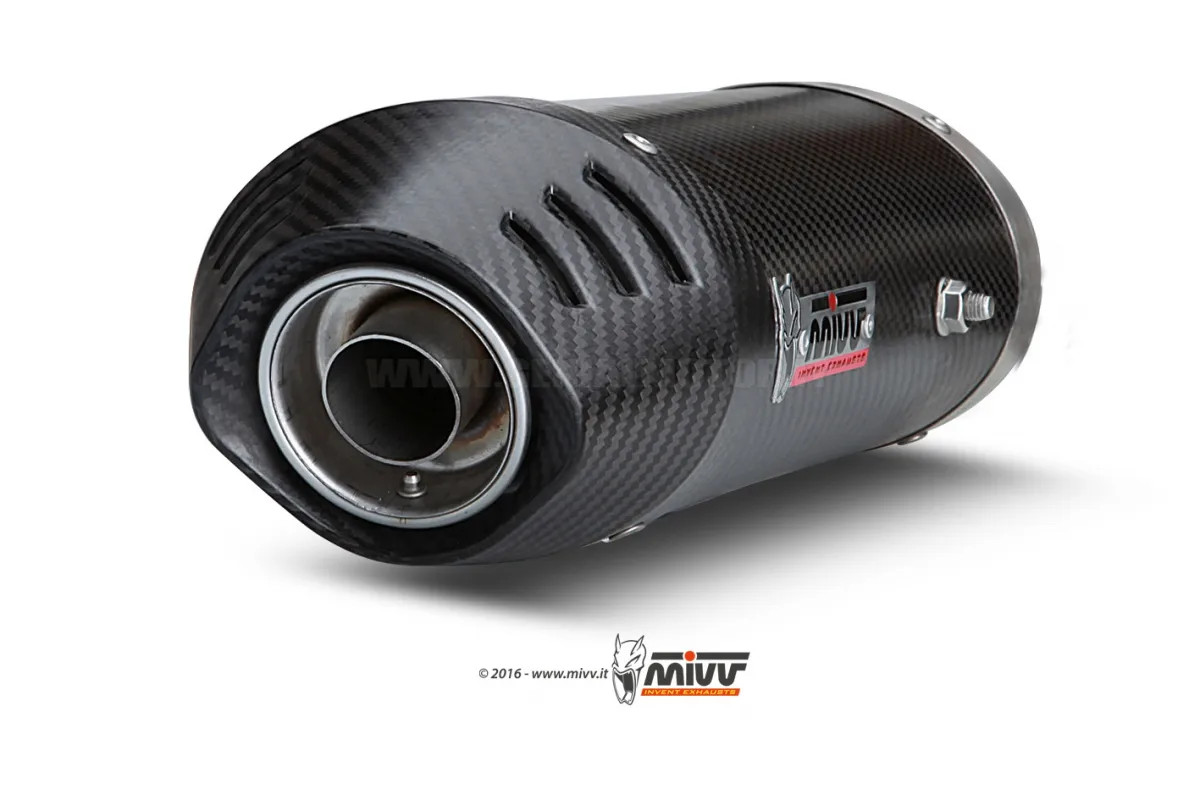 Mivv Exhaust Muffler Oval Carbon with Carbon Cap Honda Cbr 600 Rr 2003 > 2004