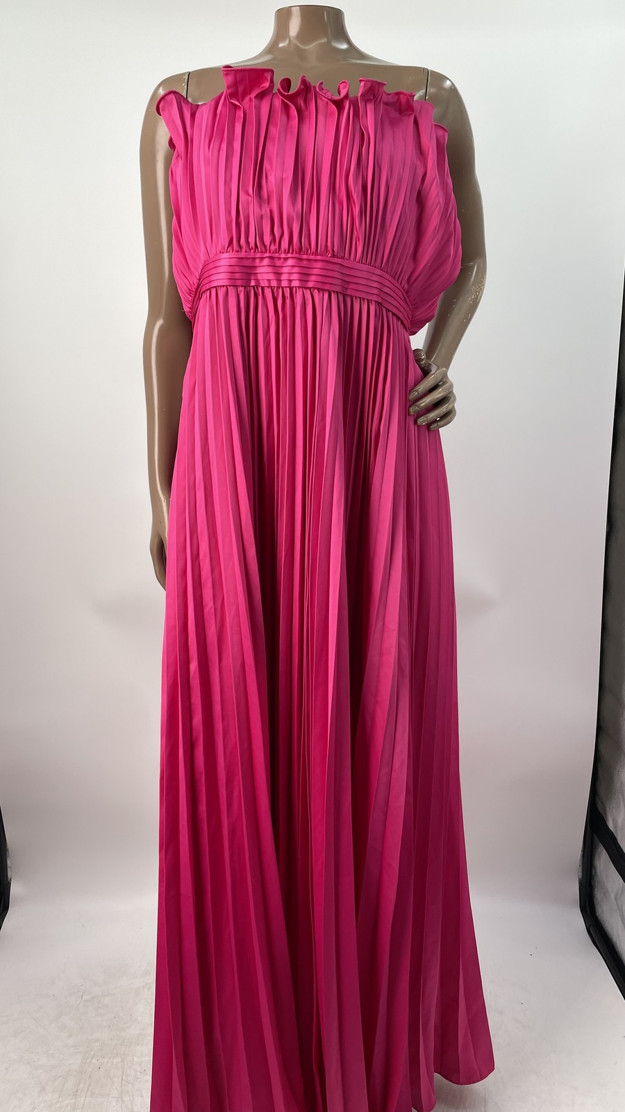 Amur Womens Gown Blooming Lily Pink Size 12 Pleated Ruffle Trim Polyester