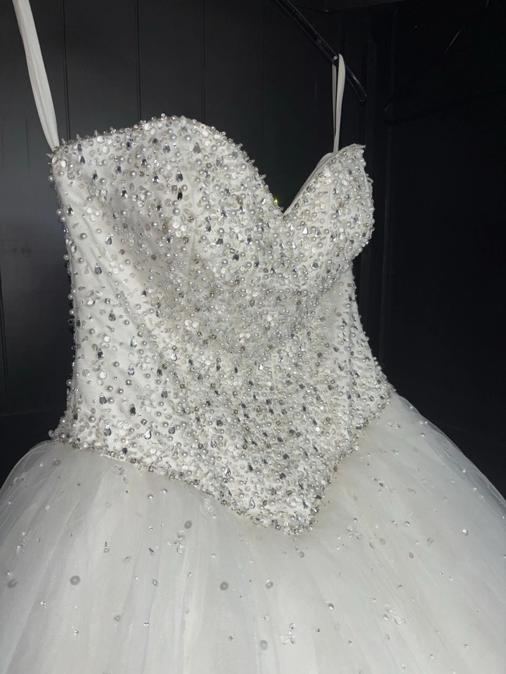 Mori Lee 5216 Princes Embellished Ballgown Dress Strapless  - Image 2 of 4