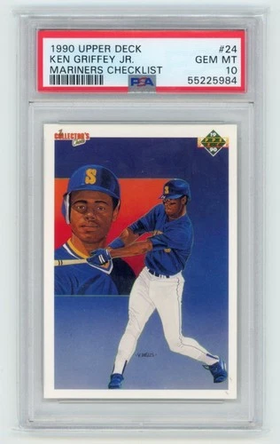 KEN GRIFFEY JR PSA 10 🔥 -  1990 Upper Deck #24 Seattle Mariners Checklist