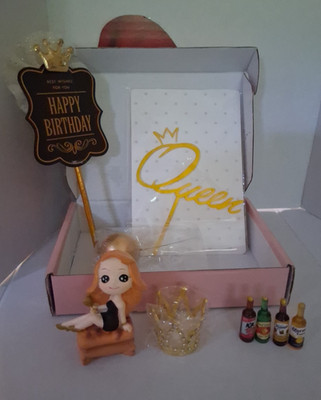 Happy Birthday Queen Cake Topper for Queen Birthday Party