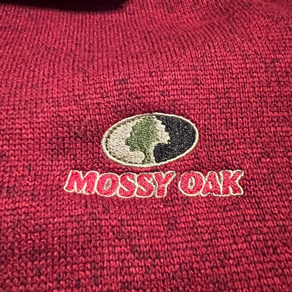 Suéter Pullover Polar Mossy Oak Para Hombre Rojo Cuarto Cremallera L Foto 2 de 4