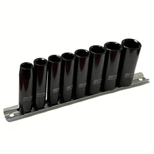{8pc} Deep Impact Socket Set - Metric, 3/8" Drive, 6 Point Sockets, 10mm - 19mm