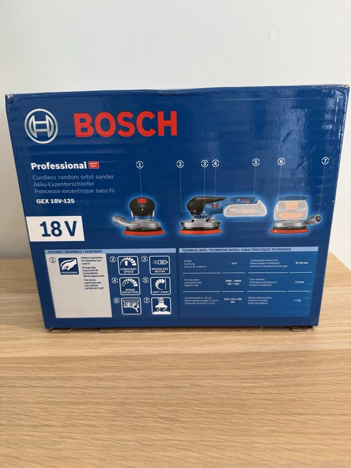 Bosch Professional 18V System Cordless Random Orbit Sander GEX 18V-125  - Image 4 of 4