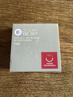 25 Euro Münze "Die Zeit" Silber/Niob Österreich 2016 mit Folder