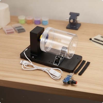 Variable-Speed Rotary Drum Polishing Machine Compact Tumbler Polisher ...