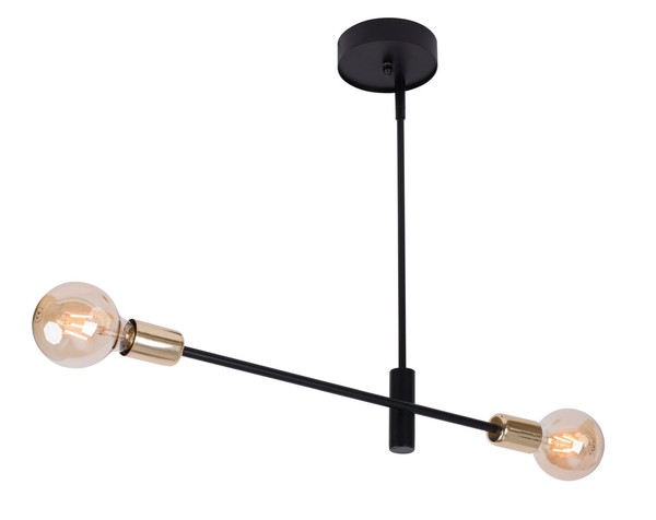 Schwarze HäNgeleuchte Metall Gold Akzent E27 Retro Pendel Lampe KüChe Esstisch-image