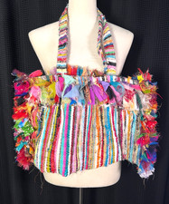 Vintage Silk  Polyester Handmade Woman Tote Shoulder Bag Hand Bag Beach Bag