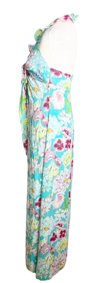 Maxi Vestido Babydoll Floral Seda Y2K Kay Unger Hada Boda Crucero Fiesta 10 Foto 3 de 4
