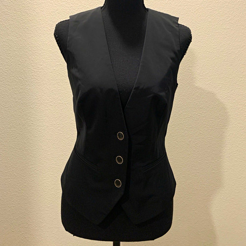 Ted Baker, Ted Baker Black Tailored Suit Vest Waistcoat Abstract Art Back (Size 1; US 4)